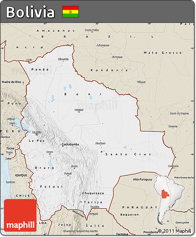 Classic Style Map of Bolivia