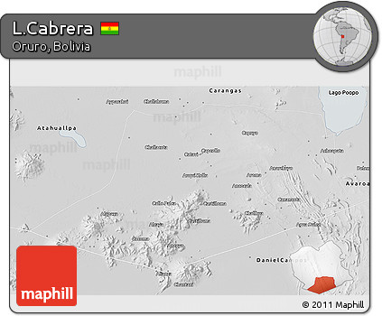 Physical 3D Map of L.Cabrera, semi-desaturated