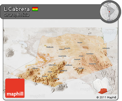 Satellite 3D Map of L.Cabrera, lighten, semi-desaturated