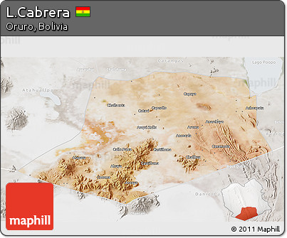 Satellite 3D Map of L.Cabrera, lighten, semi-desaturated