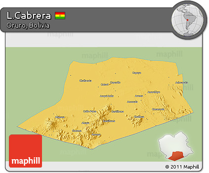Savanna Style 3D Map of L.Cabrera, single color outside