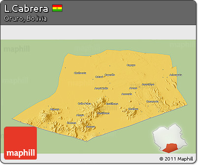Savanna Style 3D Map of L.Cabrera, single color outside