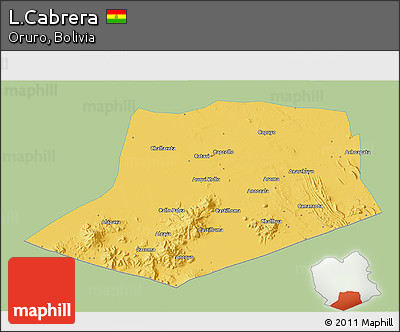 Savanna Style 3D Map of L.Cabrera, single color outside