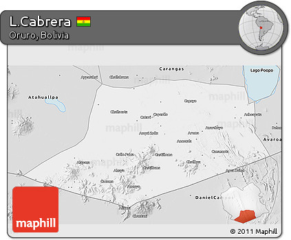 Silver Style 3D Map of L.Cabrera