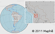 Gray Location Map of L.Cabrera, within the entire country, hill shading