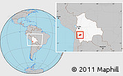 Gray Location Map of L.Cabrera, highlighted country, within the entire country