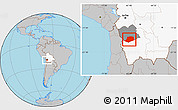 Gray Location Map of L.Cabrera, highlighted country, highlighted parent region
