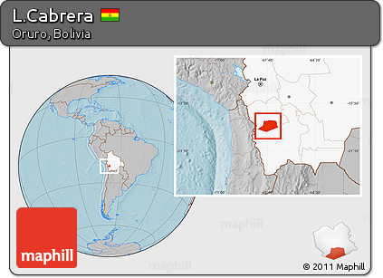 Gray Location Map of L.Cabrera, highlighted country, hill shading