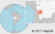 Gray Location Map of L.Cabrera, highlighted country
