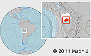 Gray Location Map of L.Cabrera, highlighted parent region, hill shading