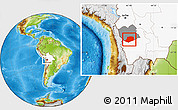 Physical Location Map of L.Cabrera, highlighted country, highlighted parent region