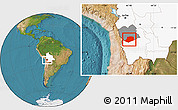 Satellite Location Map of L.Cabrera, highlighted country, highlighted parent region