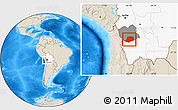 Shaded Relief Location Map of L.Cabrera, highlighted country, highlighted parent region