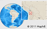 Shaded Relief Location Map of L.Cabrera, highlighted parent region, within the entire country