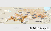 Satellite Panoramic Map of L.Cabrera, shaded relief outside