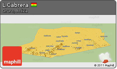 Savanna Style Panoramic Map of L.Cabrera, single color outside
