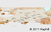 Shaded Relief Panoramic Map of L.Cabrera, satellite outside