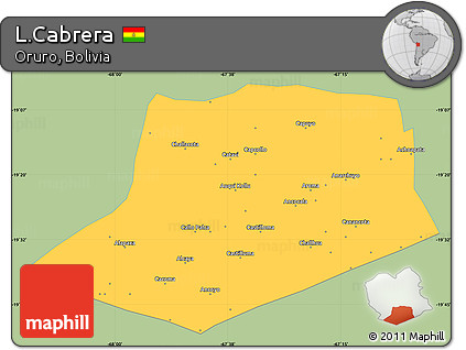 Savanna Style Simple Map of L.Cabrera, single color outside
