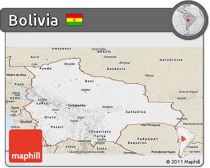 Classic Style Panoramic Map of Bolivia