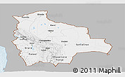 Gray Panoramic Map of Bolivia, single color outside