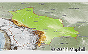 Physical Panoramic Map of Bolivia, semi-desaturated