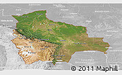 Satellite Panoramic Map of Bolivia, lighten, desaturated