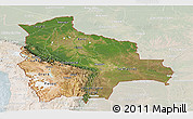 Satellite Panoramic Map of Bolivia, lighten