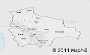Silver Style Panoramic Map of Bolivia, single color outside