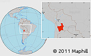 Gray Location Map of Potosi, within the entire country