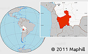 Gray Location Map of Potosi, highlighted country