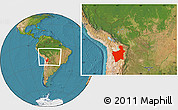 Satellite Location Map of Potosi, within the entire country