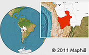 Satellite Location Map of Potosi, highlighted country