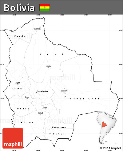 Blank Simple Map of Bolivia, cropped outside