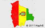 Flag Simple Map of Bolivia, flag rotated