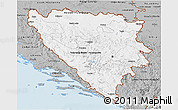 Gray 3D Map of Bosnia and Herzegovina