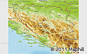 Physical 3D Map of Bosnia and Herzegovina