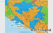 Political 3D Map of Bosnia and Herzegovina