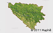 Satellite 3D Map of Bosnia and Herzegovina, cropped outside