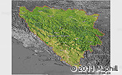 Satellite 3D Map of Bosnia and Herzegovina, desaturated