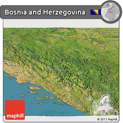 Satellite 3D Map of Bosnia and Herzegovina