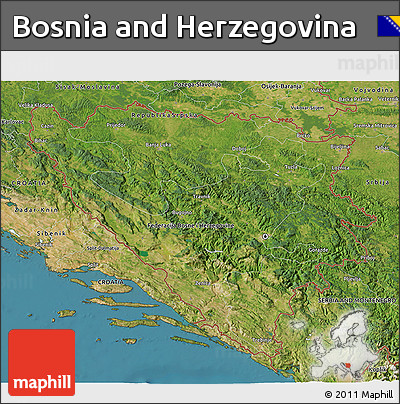Satellite 3D Map of Bosnia and Herzegovina