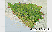 Satellite 3D Map of Bosnia and Herzegovina, lighten