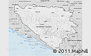 Silver Style 3D Map of Bosnia and Herzegovina