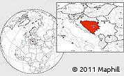 Blank Location Map of Bosnia and Herzegovina