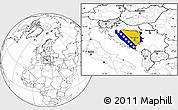 Flag Location Map of Bosnia and Herzegovina, blank outside