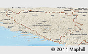 Shaded Relief Panoramic Map of Bosnia and Herzegovina