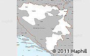 Gray Simple Map of Republika Srpska