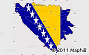 Flag Simple Map of Bosnia and Herzegovina