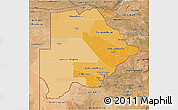 Political Shades 3D Map of Botswana, satellite outside