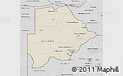 Shaded Relief 3D Map of Botswana, desaturated